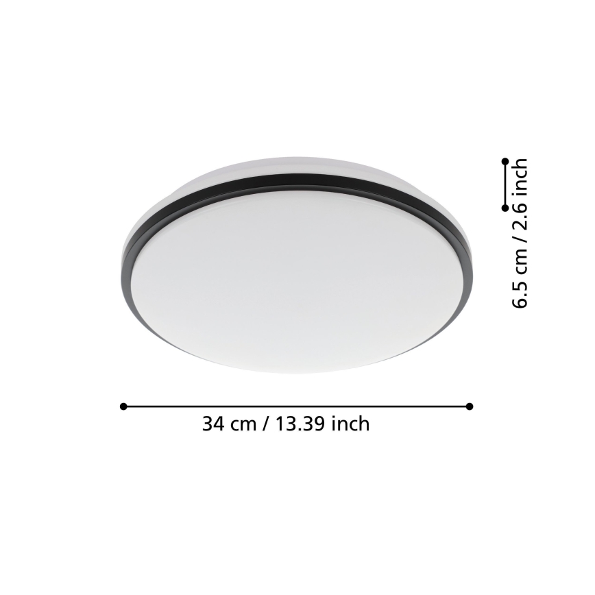 Eglo - LED Kopalniška stropna svetilka LED/15,6W/230V IP44 črna
