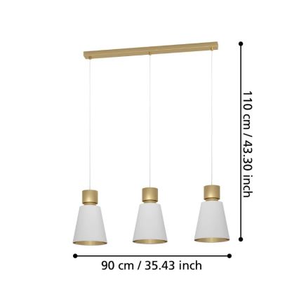 Eglo - Lestenec na vrvici 3xE27/40W/230V