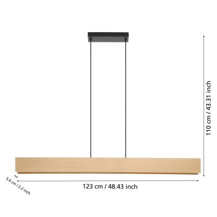 Eglo - LED RGBW Zatemnitveni lestenec na vrvici LED/35W/230V 2700-6500K