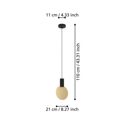 Eglo - LED Lestenec na vrvici 1xGU10/4,5W/230V 3000K