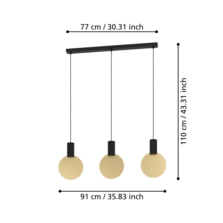 Eglo - LED Lestenec na vrvici 3xGU10/4,5W/230V 3000K