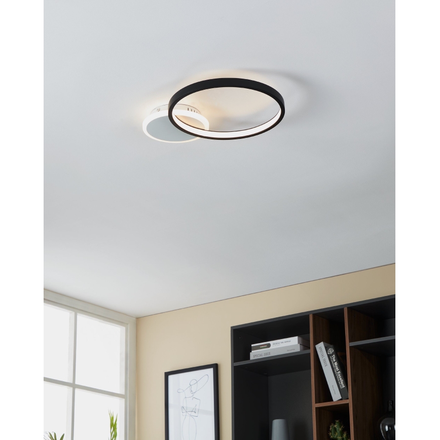 Eglo - LED Zatemnitvena stropna svetilka LED/15W/230V črna + Daljinski upravljalnik