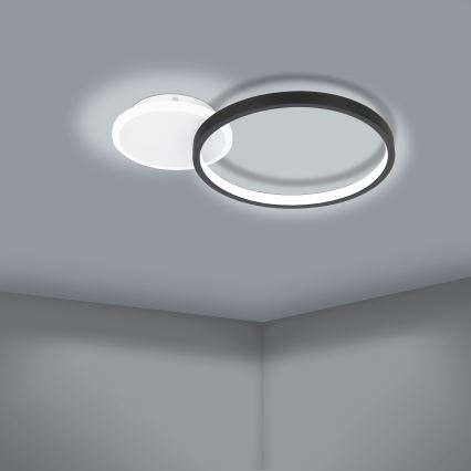 Eglo - LED Zatemnitvena stropna svetilka LED/15W/230V črna + Daljinski upravljalnik