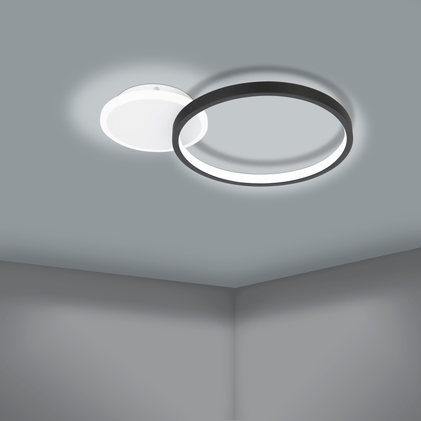 Eglo - LED Zatemnitvena stropna svetilka LED/15W/230V črna + Daljinski upravljalnik