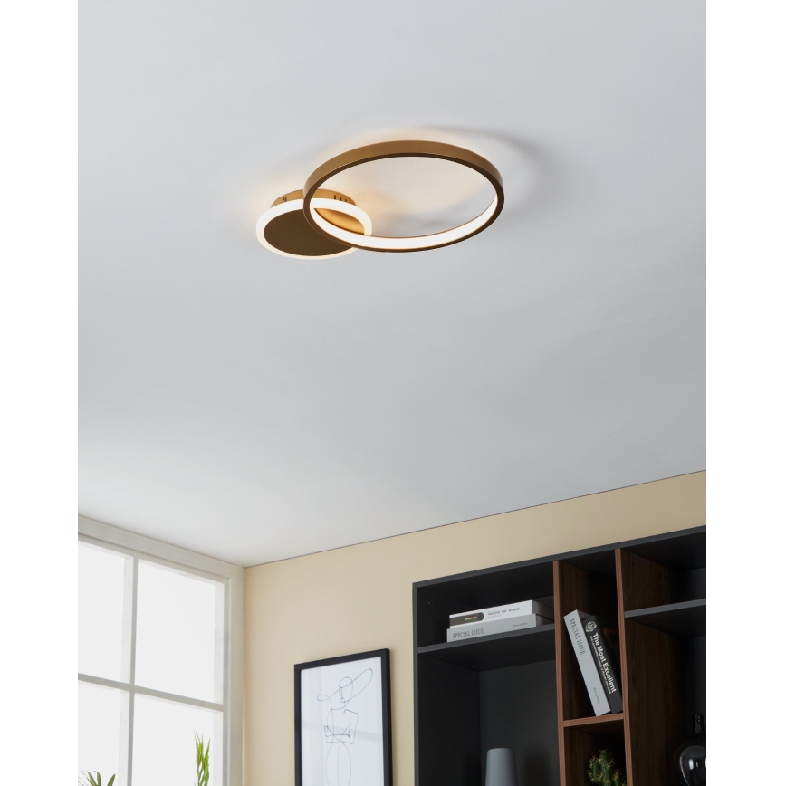 Eglo - LED Zatemnitvena stropna svetilka LED/15W/230V zlata + Daljinski upravljalnik