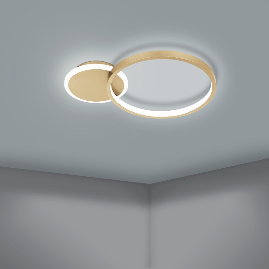 Eglo - LED Zatemnitvena stropna svetilka LED/15W/230V zlata + Daljinski upravljalnik