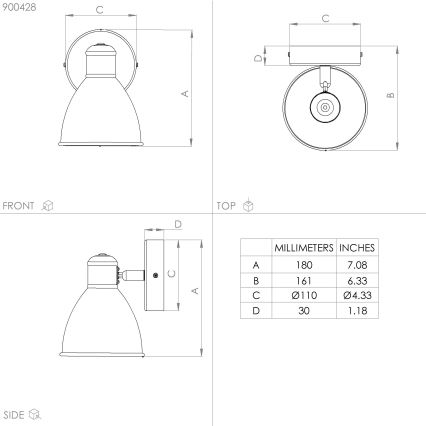 Eglo - LED Kopalniška stenska svetilka 1xGU10/3W/230V IP44