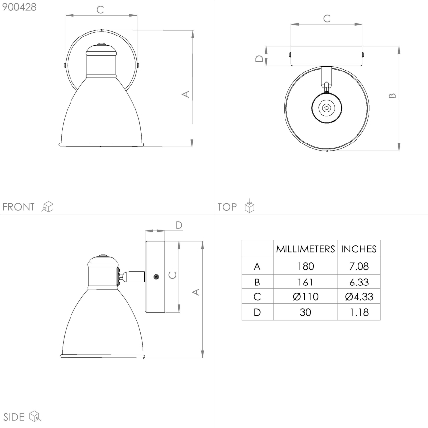 Eglo - LED Kopalniška stenska svetilka 1xGU10/3W/230V IP44
