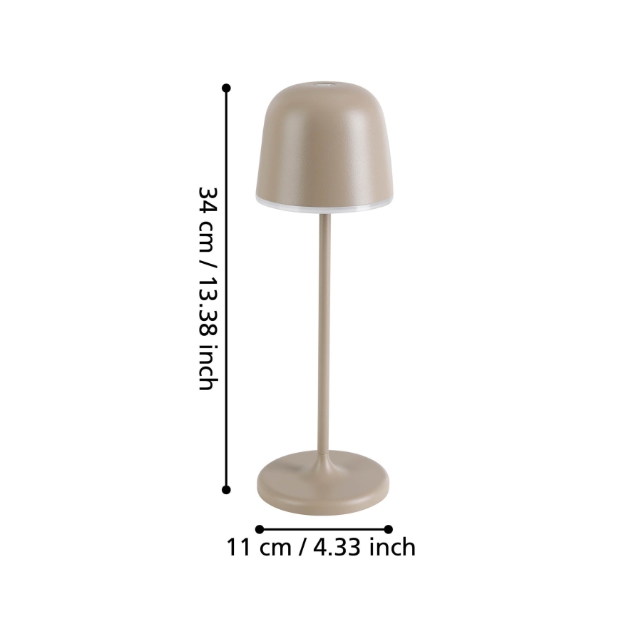 Eglo - LED Zatemnitvena zunanja polnilna svetilka LED/2,2W/5V 1800 mAh bež IP54