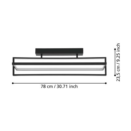 Eglo - LED Zatemnitvena stropna svetilka LED/34W/230V + Daljinski upravljalnik