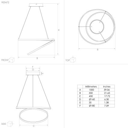 Eglo - LED Lestenec na vrvici LED/36W/230V