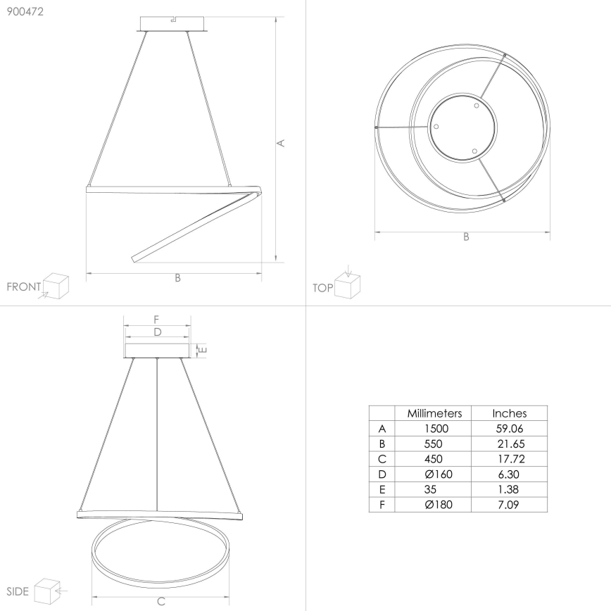Eglo - LED Lestenec na vrvici LED/36W/230V