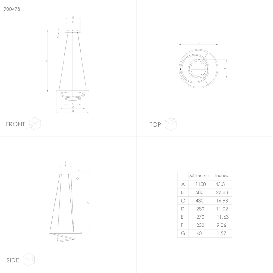 Eglo - LED Zatemnitveni lestenec na vrvici LED/43,2W/230V bela