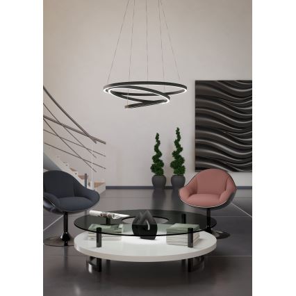 Eglo - LED Zatemnitveni lestenec na vrvici LED/43,2W/230V črn
