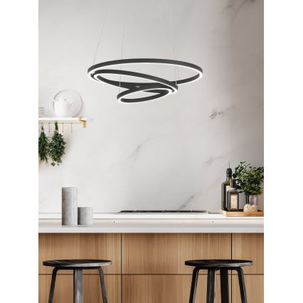 Eglo - LED Zatemnitveni lestenec na vrvici LED/43,2W/230V črn