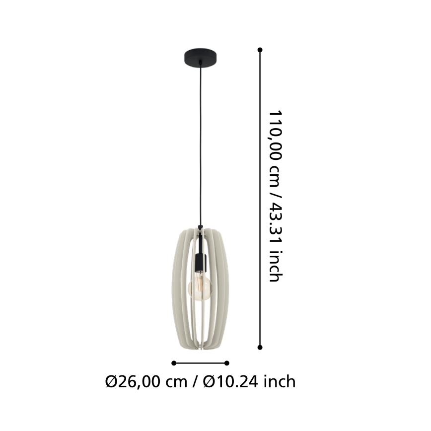 Eglo - Lestenec na vrvici 1xE27/40W/230V kremna
