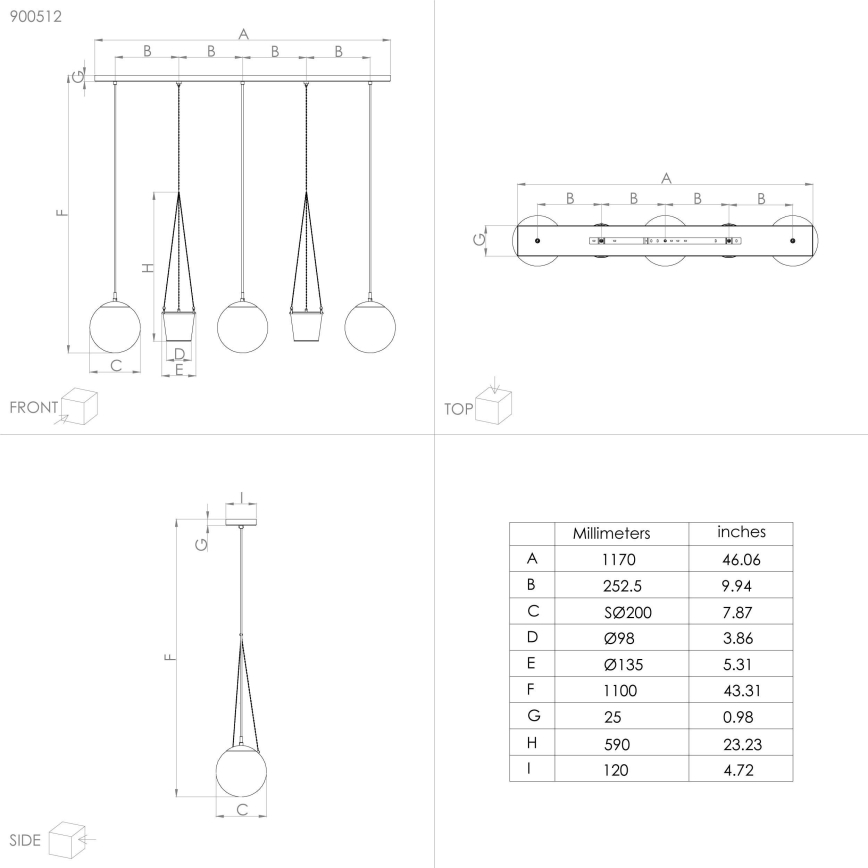 Eglo - Lestenec na vrvici 3xE27/40W/230V