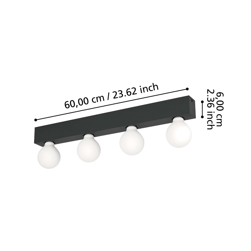 Eglo - Stenska svetilka 4xE27/40W/230V črna