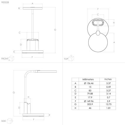 Eglo - LED Zatemnitvena namizna svetilka LED/2,1W/5V 1500 mAh 3000-6500K črna