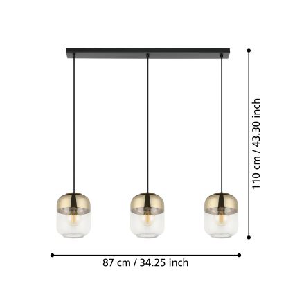 Eglo - Lestenec na vrvici 3xE27/40W/230V