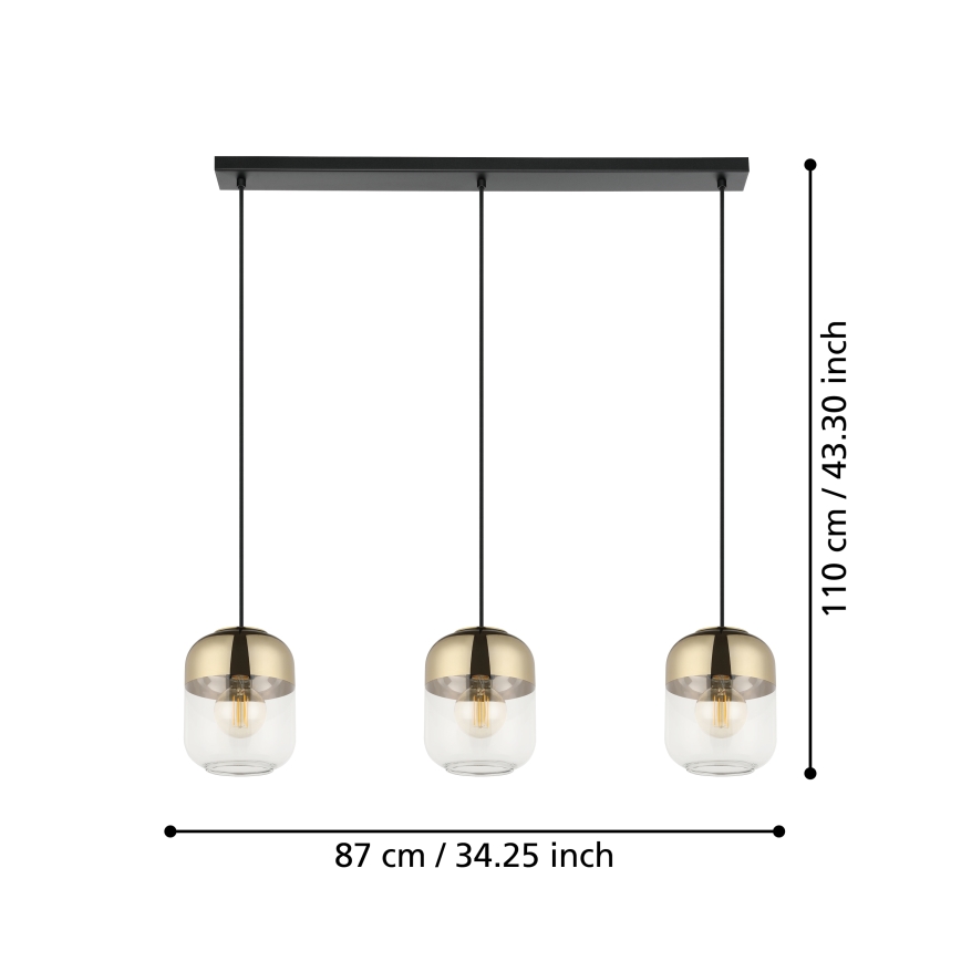 Eglo - Lestenec na vrvici 3xE27/40W/230V