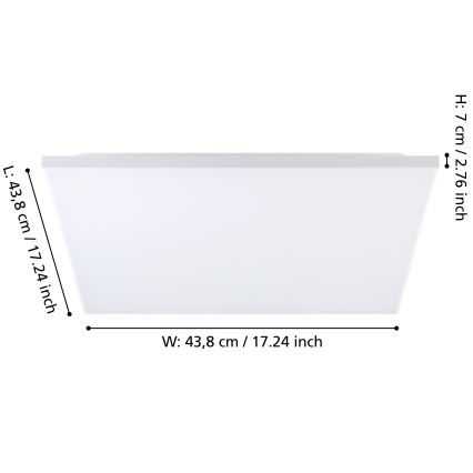 Eglo - LED RGBW Zatemnitvena stropna svetilka LED/20,5W/230V 3000-6500K + Daljinski upravljalnik