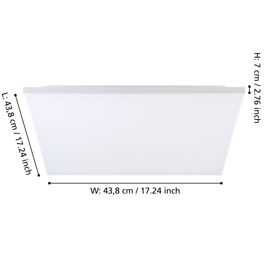 Eglo - LED RGBW Zatemnitvena stropna svetilka LED/20,5W/230V 3000-6500K + Daljinski upravljalnik