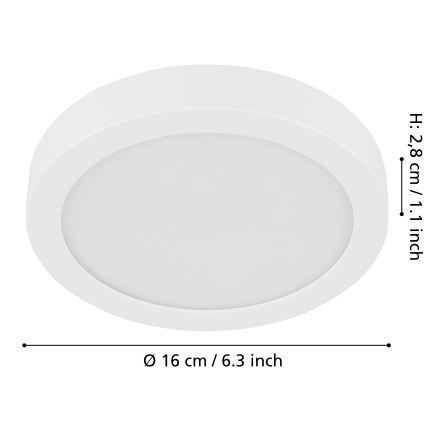 Eglo - LED Zatemnitvena stropna svetilka LED/11W/230V bela