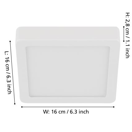 Eglo - LED Zatemnitvena stropna svetilka LED/11W/230V bela