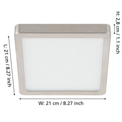 Eglo - LED Zatemnitvena stropna svetilka LED/17W/230V mat krom