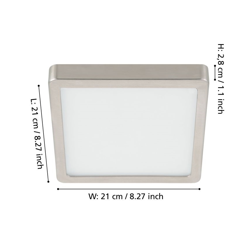 Eglo - LED Zatemnitvena stropna svetilka LED/17W/230V mat krom