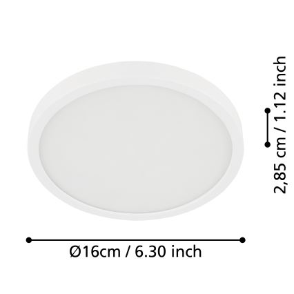 Eglo - LED stropna svetilka za kopalnico LED/11 W/230 V IP44 bela, premer 16 cm