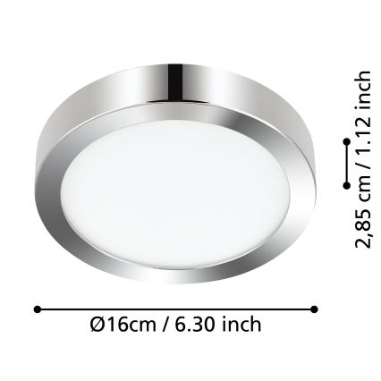 Eglo - LED Kopalniška stropna svetilka LED/11W/230V IP44 sijajni krom