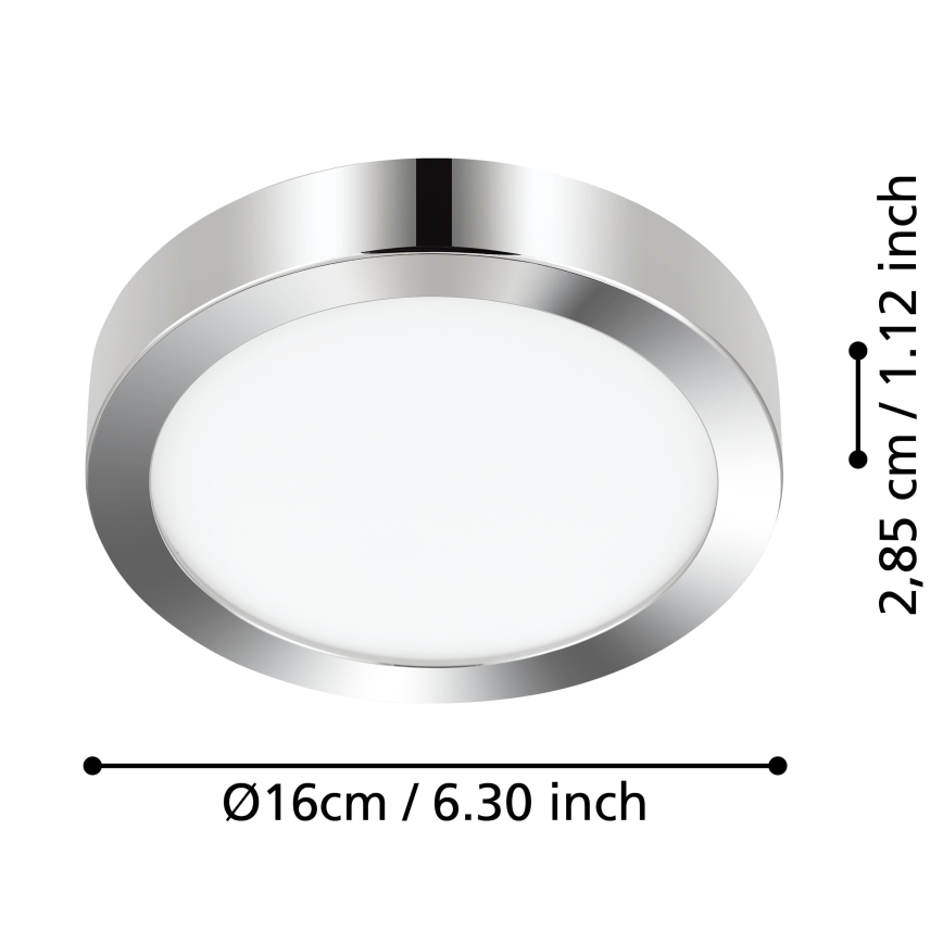 Eglo - LED Kopalniška stropna svetilka LED/11W/230V IP44 sijajni krom
