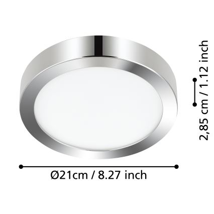 Eglo - LED Kopalniška stropna svetilka LED/17W/230V IP44 sijajni krom