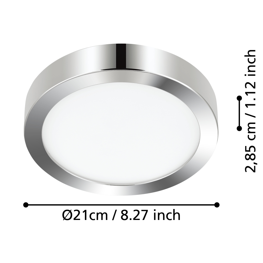 Eglo - LED Kopalniška stropna svetilka LED/17W/230V IP44 sijajni krom