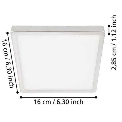 Eglo - LED stropna svetilka za kopalnico LED/11W/230V IP44 sijajni krom 16x16 cm
