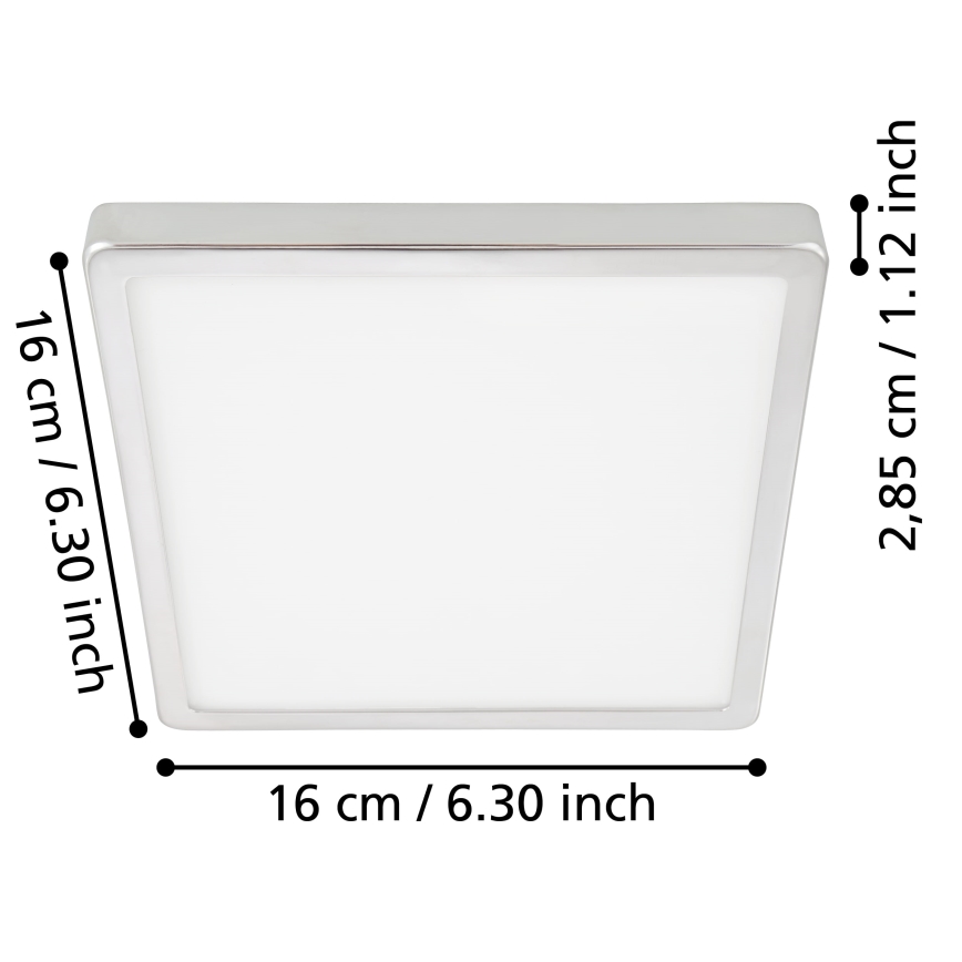Eglo - LED stropna svetilka za kopalnico LED/11W/230V IP44 sijajni krom 16x16 cm