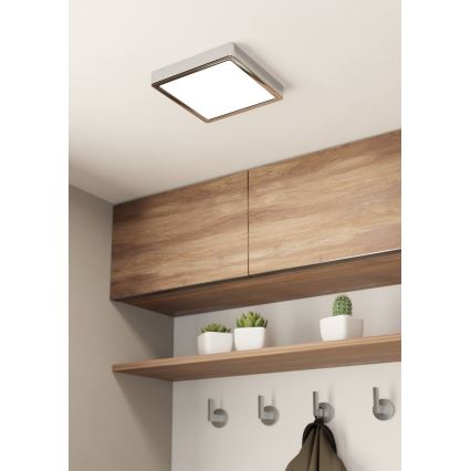 Eglo - LED Kopalniška stropna svetilka LED/17W/230V IP44 krom