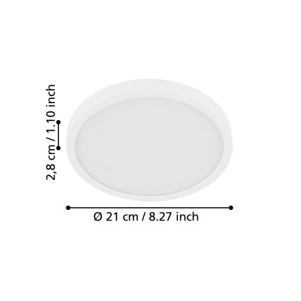 Eglo - LED Kopalniška stropna svetilka LED/17W/230V bela IP44