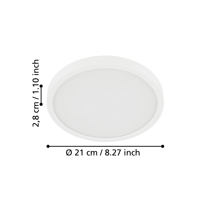 Eglo - LED Kopalniška stropna svetilka LED/17W/230V bela IP44