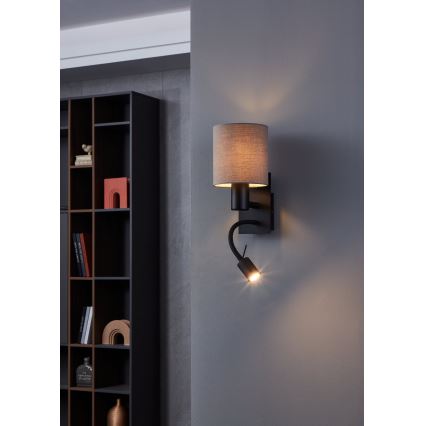 Eglo - LED Fleksibilna svetilka 1xE27/40W/230V + LED/3,8W rjava