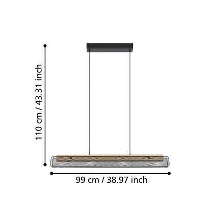 Eglo - LED RGBW Zatemnitveni lestenec na vrvici LED/34W/230V 2700-6500K