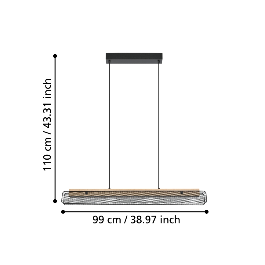 Eglo - LED RGBW Zatemnitveni lestenec na vrvici LED/34W/230V 2700-6500K