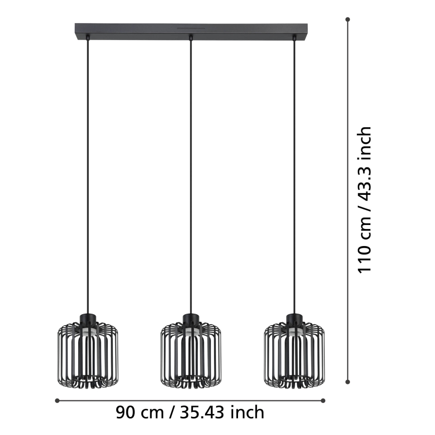 Eglo - LED RGBW Zatemnitveni lestenec na vrvici 3xLED/3,7W/230V 2700-6500K