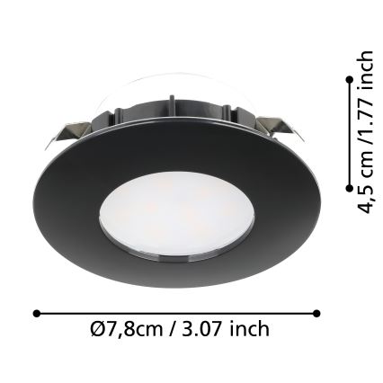 Eglo - SET 3x LED Kopalniška vgradna svetilka PINEDA LED/4,9W/230V IP44