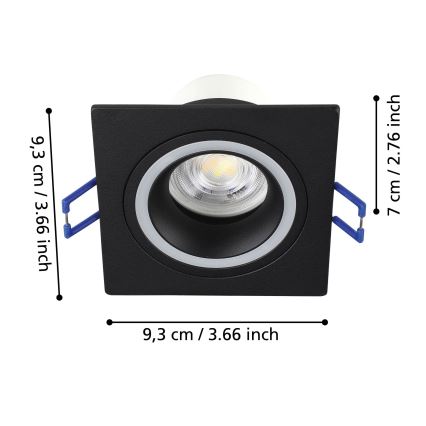 Eglo - LED RGBW Zatemnitvena vgradna svetilka LED/4,7W/230V črna