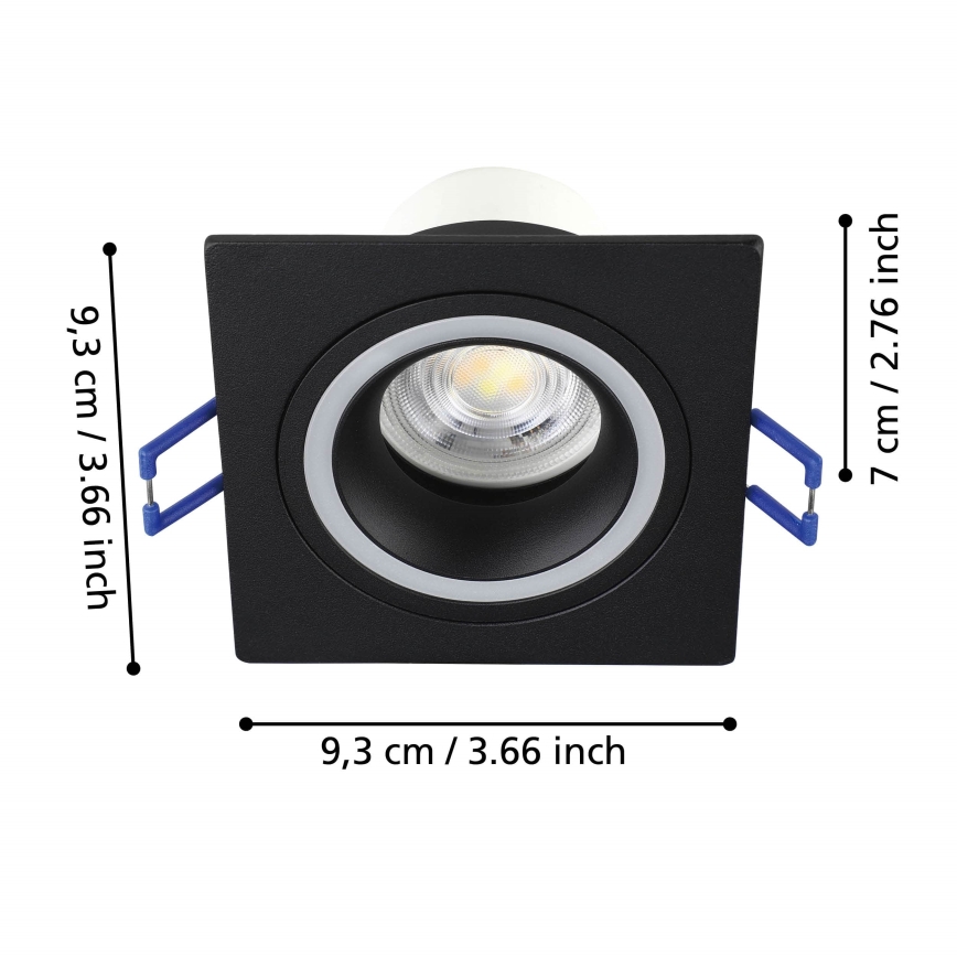 Eglo - LED RGBW Zatemnitvena vgradna svetilka LED/4,7W/230V črna