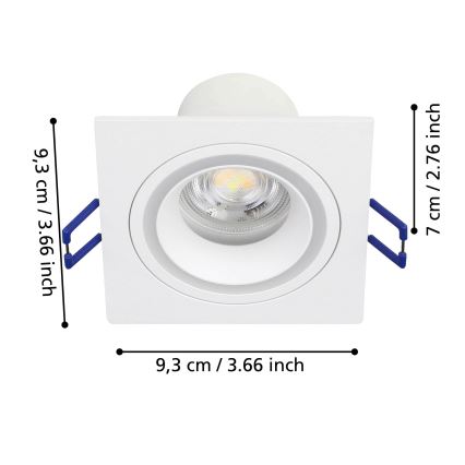 Eglo - LED RGBW Zatemnitvena vgradna svetilka LED/4,7W/230V bela