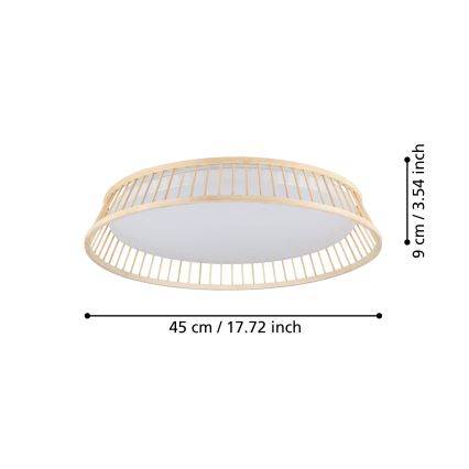 Eglo - LED Stropna svetilka LED/20W/230V rjava